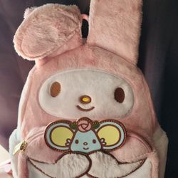Loungefly Sanrio My Melody Cosplay Plush Mini Backpack USED