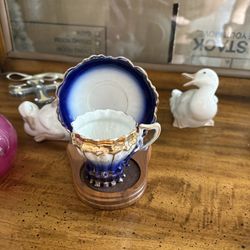 Vintage Germany Cobalt Blue & Gold Demitasse Cup and Saucer – Elegant European Collectible