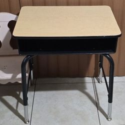 KIDS DESK Open Front Desk with Metal Storage Book Box, Adjustable