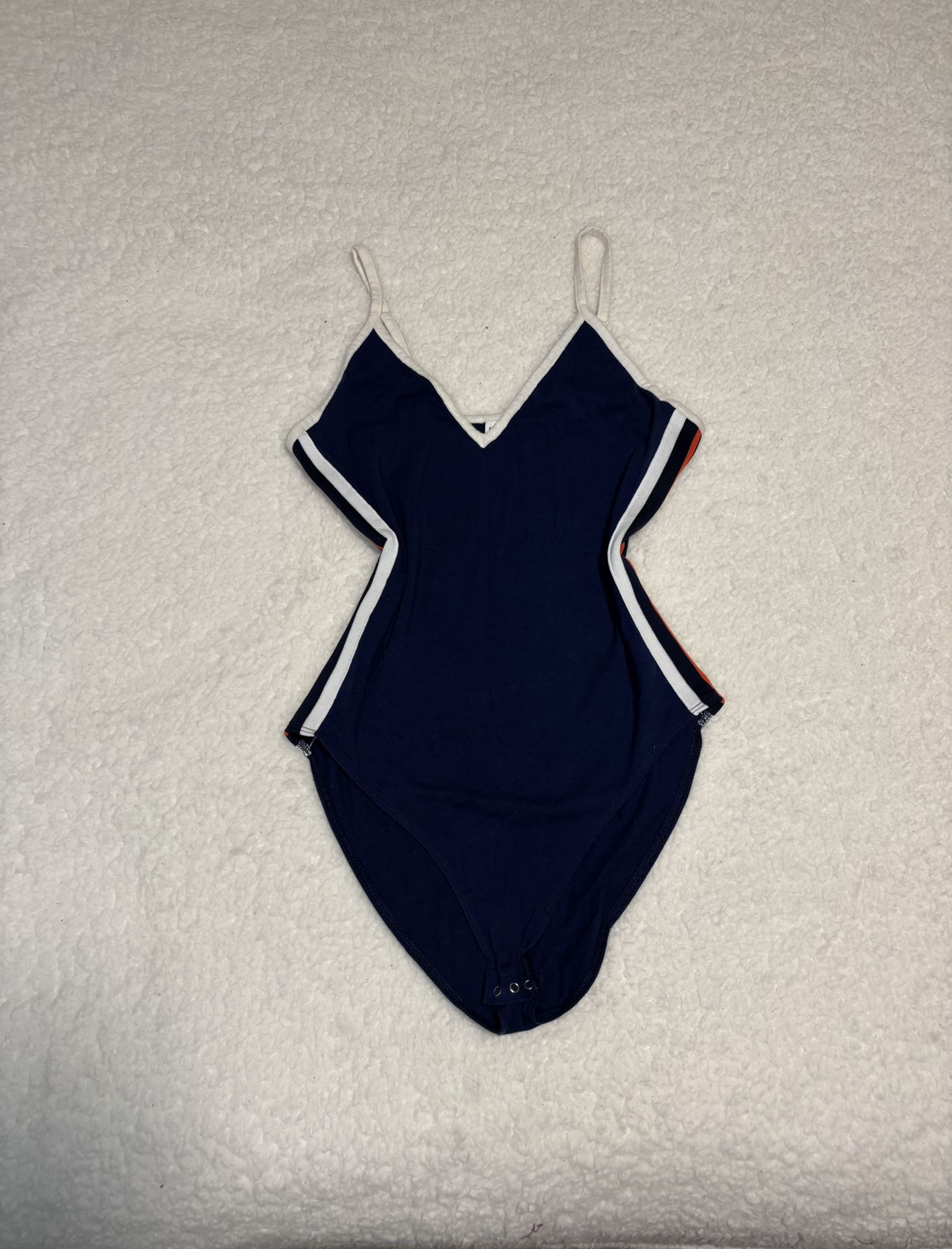 VS PINK Women Navy Varsity Cami Stripes Bodysuit 