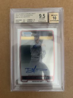 2012 Bowman Chrome Draft Pick Autographs #DM Deven Marrero Beckett 9.5 Autograph 10