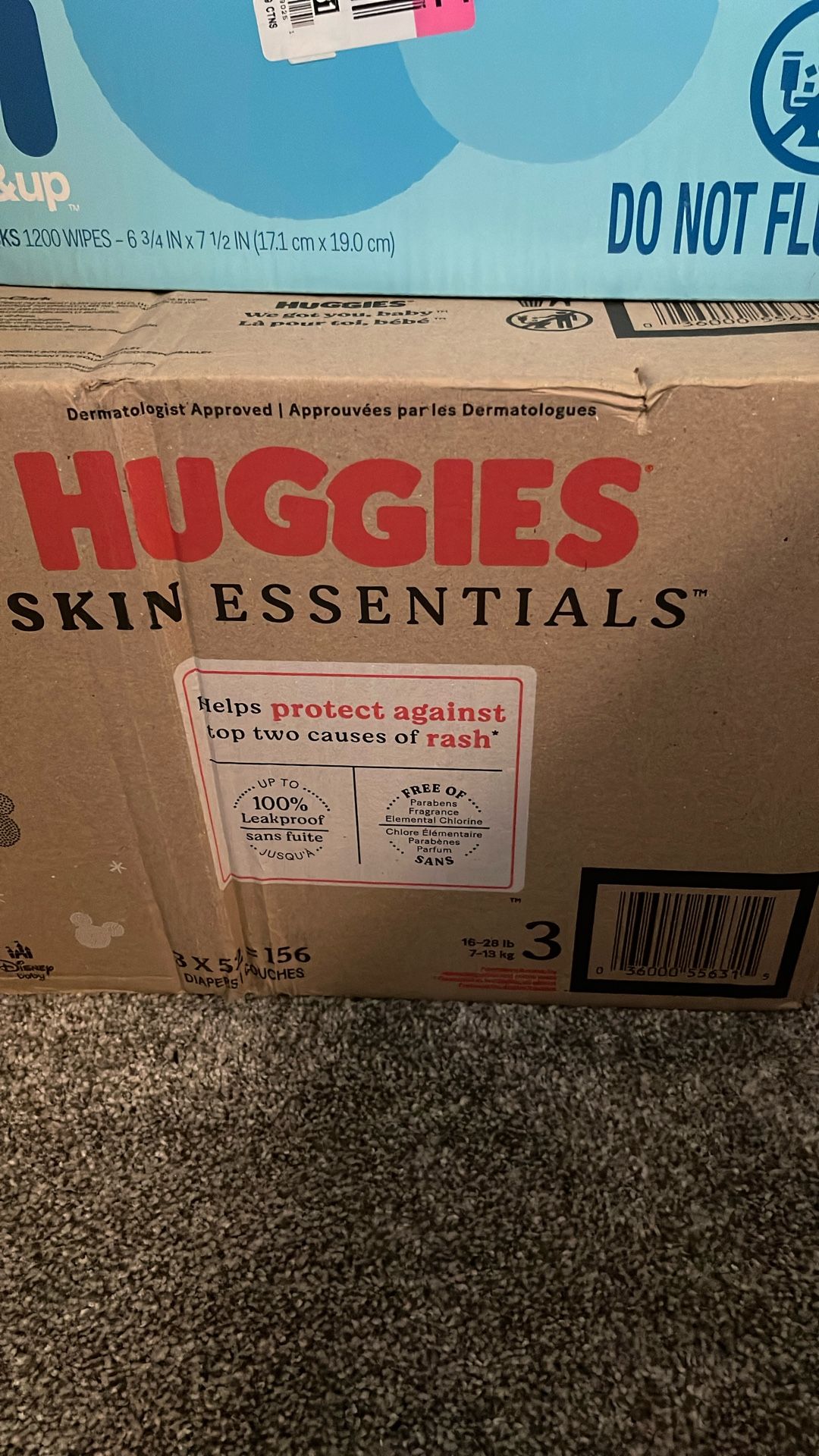 Size 3 Huggies Skin Essential Diapers