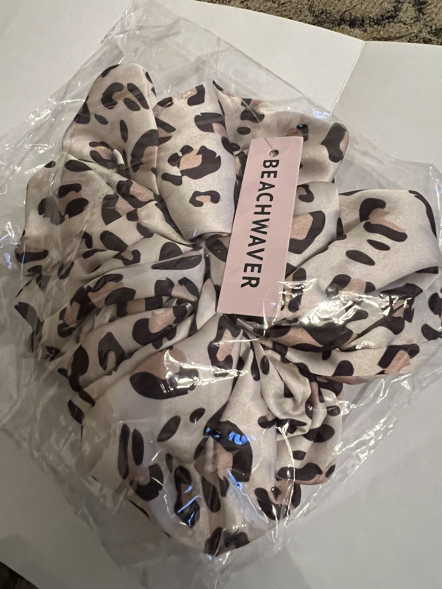 New! Beach waver Co Silk Scrunchie From Catwalk Collection Leopard Pattern Sealed In Original Package