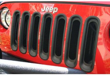 New!! 2007-2018 Jeep Wrangler Rugged Ridge Black Grille Insert 7 Piece Set... $70