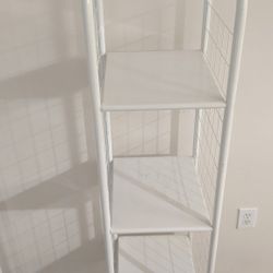 White Metal Shelf Unit