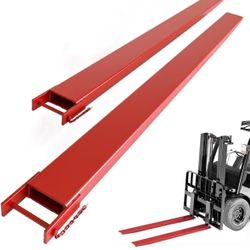 Pallet Fork Extensions 72 Inch Length 4.5 Inch Width with Tire Chain, 1 Pair Forklift Extensions for Tractor & Skid Steer Loaders, Heavy Duty Alloy St