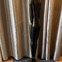 Mid Century 1966 Austin Productions signed bronzed ceramic 56” tall Embracing Couple Statue 