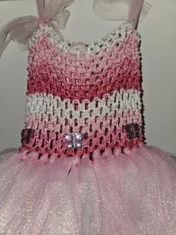 Handmade Pink Flower Tutu Costume