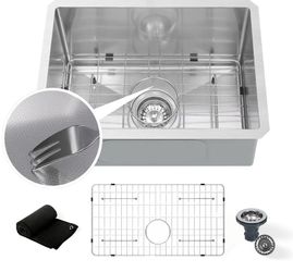 Undermount Embossed Kitchen Sink, 28x19”, Scratch-Resistant 3D Microbead Finish, Single Bowl Stainless Steel, 10" Deep, Easy-Clean