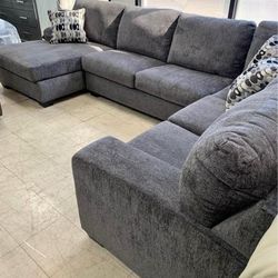 Smoke Cloud Modular Plush Comfy Sectional Sofa Couch 