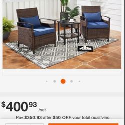 Two-piece Patio Set Patio Furniture Set Outdoor Furniture Outdoor Patio Furniture Chairs Brand New Inside The Box