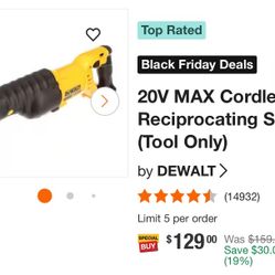 Dewitt Reciprocating Saw With Battery And Charger 