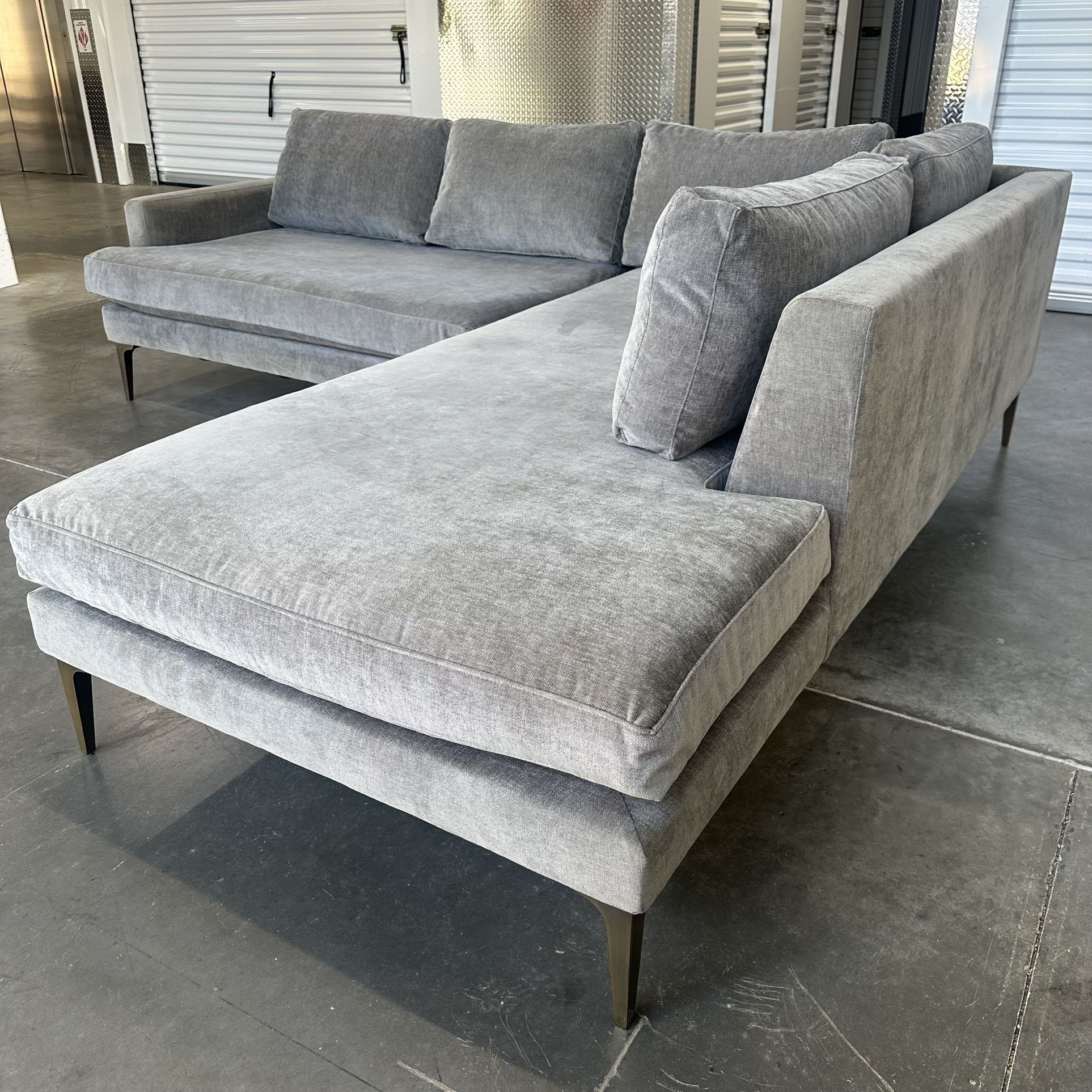 West Elm Andes Bumper Chaise Sectional Sofa -Delivery Available