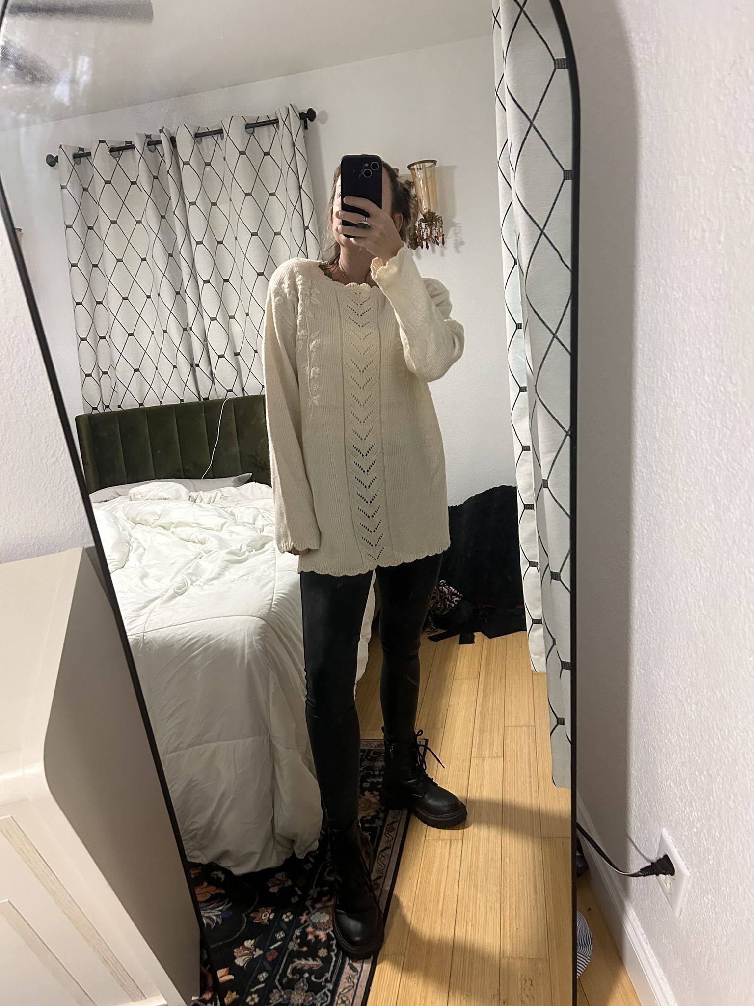 Vintage– Embroidered Granny-Core with Pearl Accents