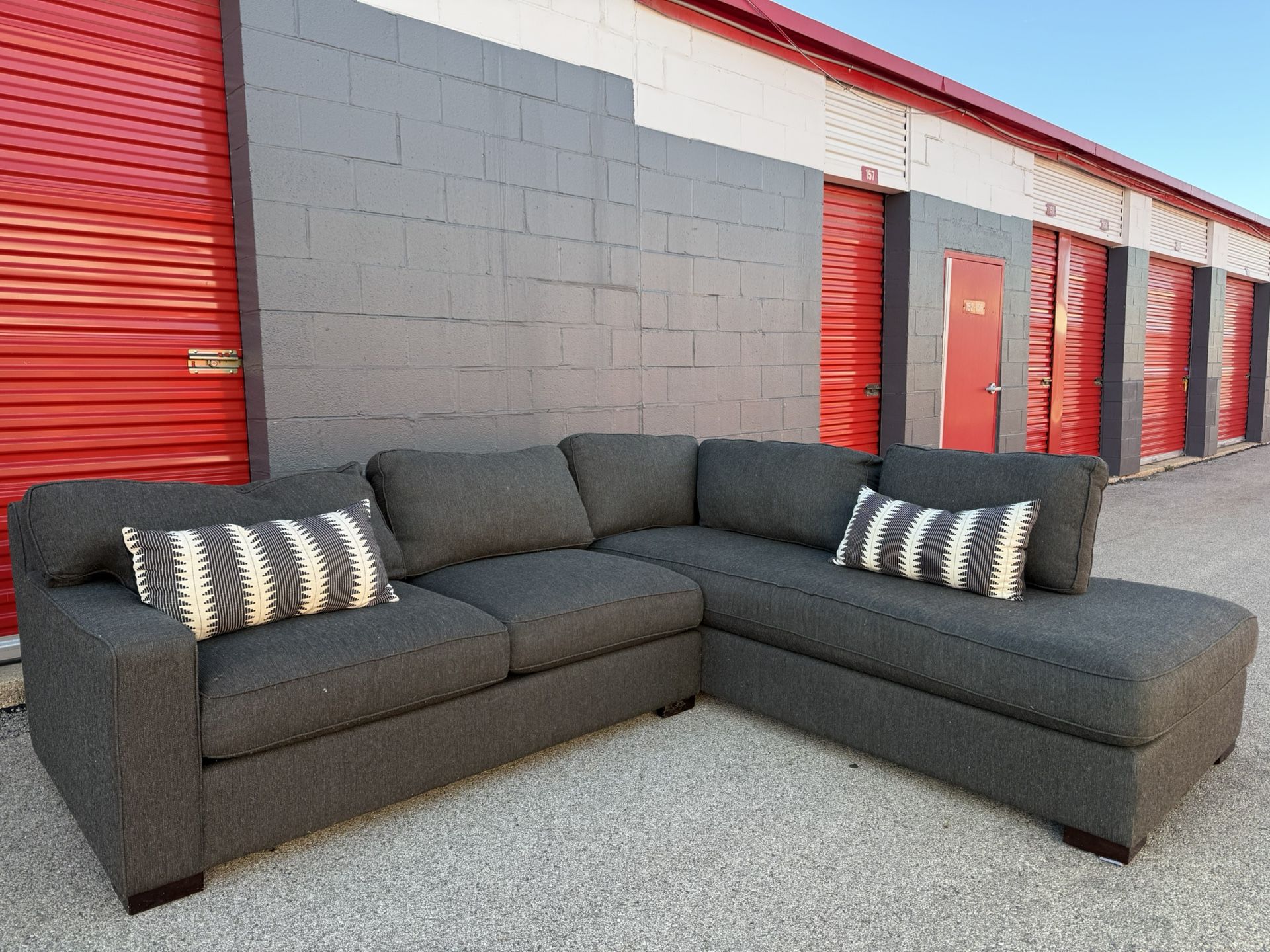 Dark Gray Sectional Sofa with Chaise! - Free Curbside Delivery