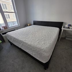 king size bed with mattress and frame