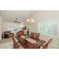 Dining Table & 6 - Padded Chairs