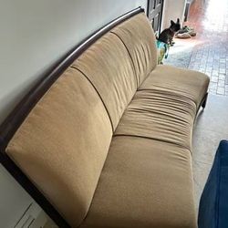 Couch, Skis, Ski Boot, And Entry Table 