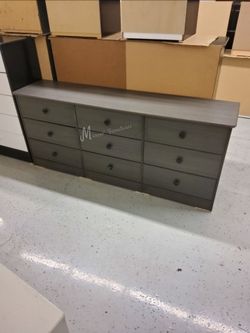 Gray Matte Wide Bedroom Dresser!