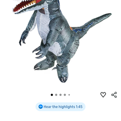 Blue raptor costume