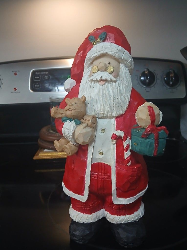 Wooden Hand Carved & Hand painted Santa