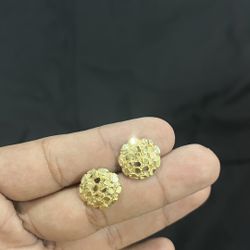 Gold Nugget Earrings 