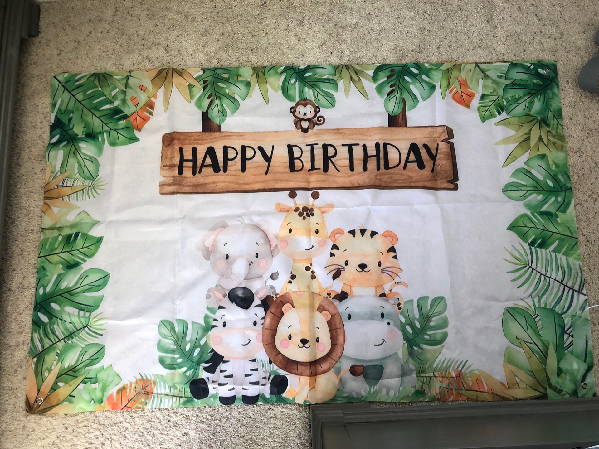 Birthday Banner Jungle Themed