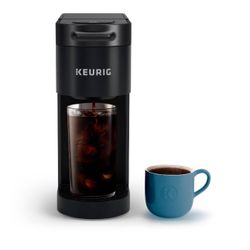 Keurig K-Iced Plus Single-Serve Coffee Maker Black: Automatic Shut-Off, Brews Iced Coffee, Fits Travel Mug, 46 oz Capacity