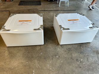 White laundry pedestal drawers