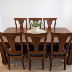 Wood Dining Table Plus 8  Chairs