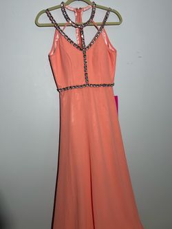 promgirl minuet long pink dresses size S ( brand new)