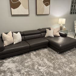 top grain Italian leather Couch