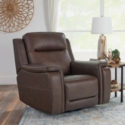 Flexsteel Griffin Italian Leather Power Recliner with Power Headrest and Lumbar $899.99