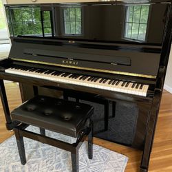 Kawai Professional upright K-500 in polished black ebony