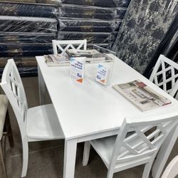 White 5-PC Table Set