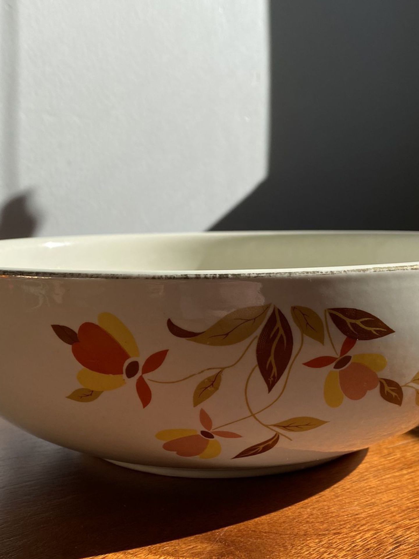 Vintage Halls Superior China Kitchenware Autumn Leaves Bowl Great Condition Boho Mid Century Home Decor