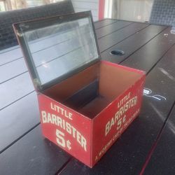 Rare Vintage Little Barrister Tin Cigar Box