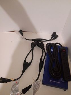 3 Pack Power Cord Splitter+ Free Surge Box 