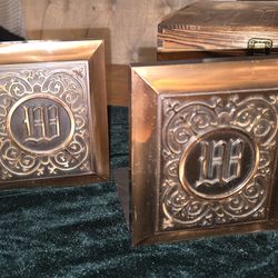 Personalized Letter W Bookends MCM Copper Monogramm Initial