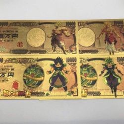 24 Gold Foil Plated Broly Banknote Set