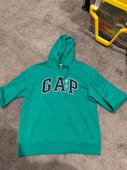Gap Logo Zip-Up Hoodie Teal
