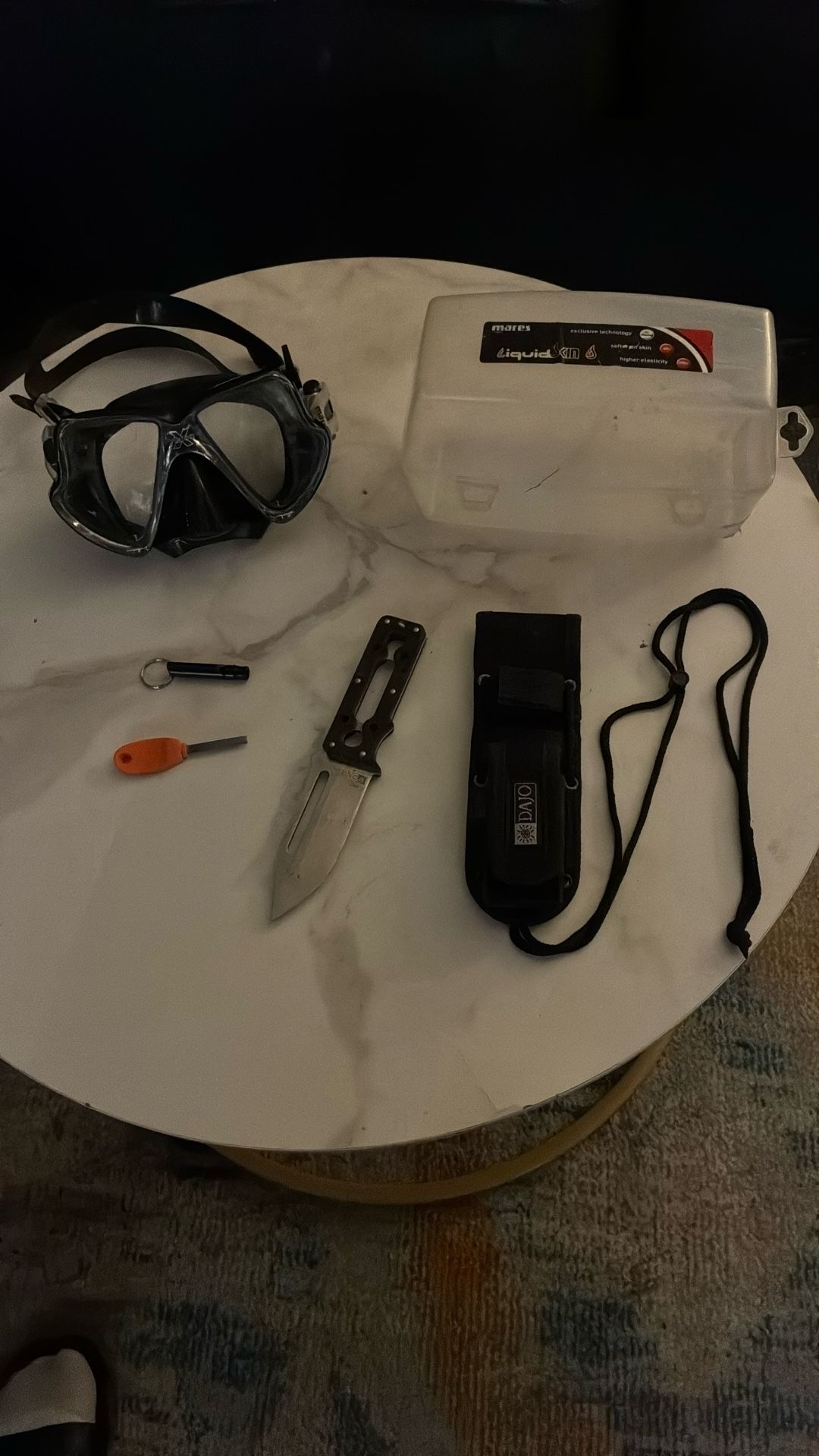 Divers Scuba Mask And Divers Knife