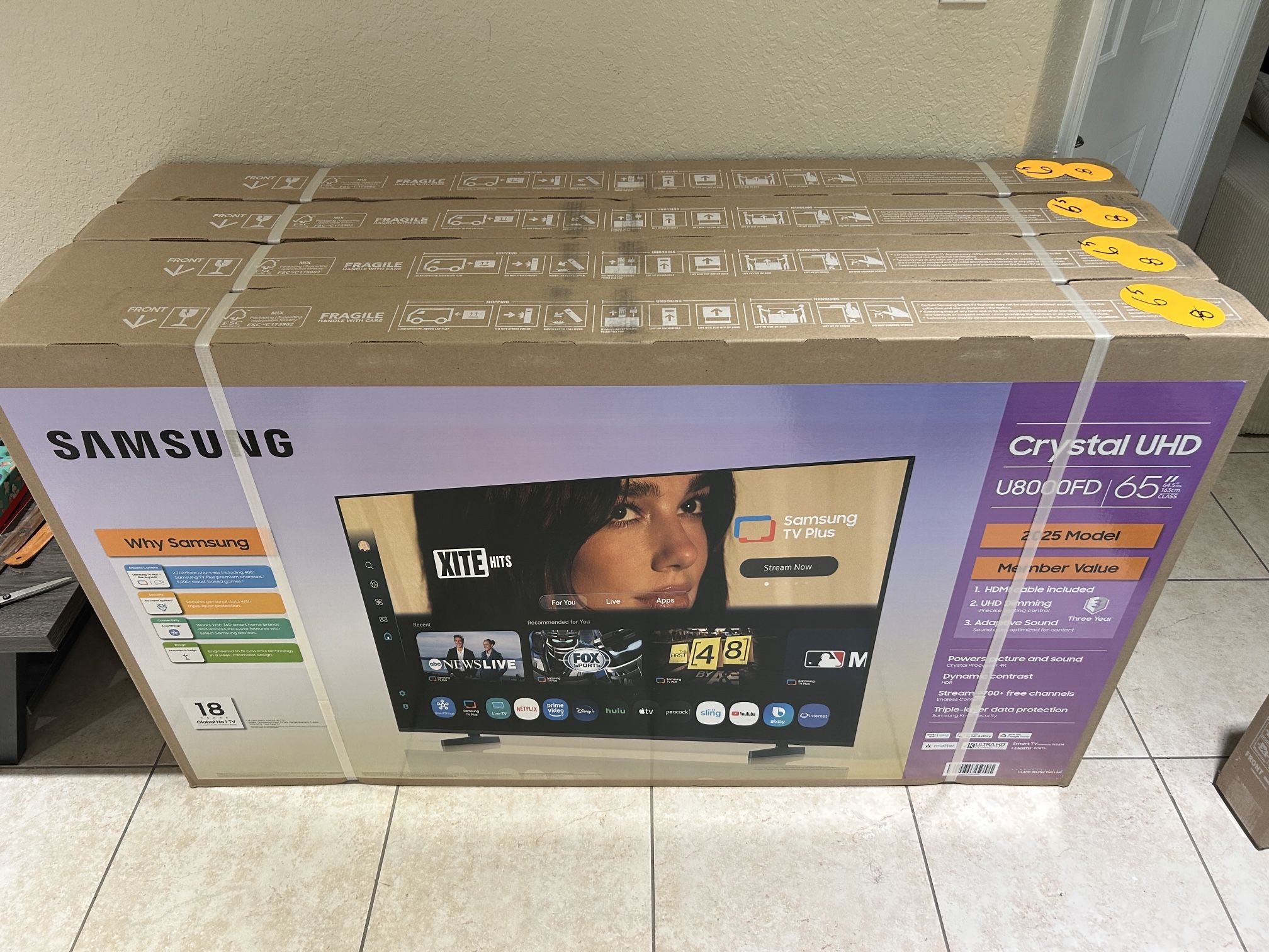 Samsung 65" Class - U8000F Crystal UHD Series - 4K Smart TV Combo Bundle With Wall Mount Stand 3 Year Warranty Certificate