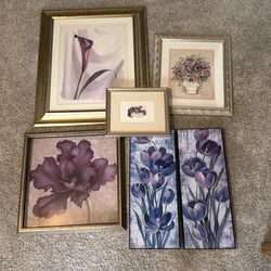 Set of 5 Vintage Wall Decor Set Bundle (LxW in photos)
