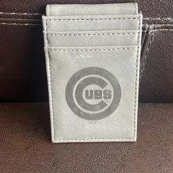 Leather MLB Chicago Cubs Slim Card Case Wallet