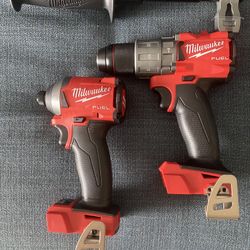 MILWAUKEE M18 FUEL HAMMER DRILL + IMPACT DRILL  ( No Battery No Charger  )