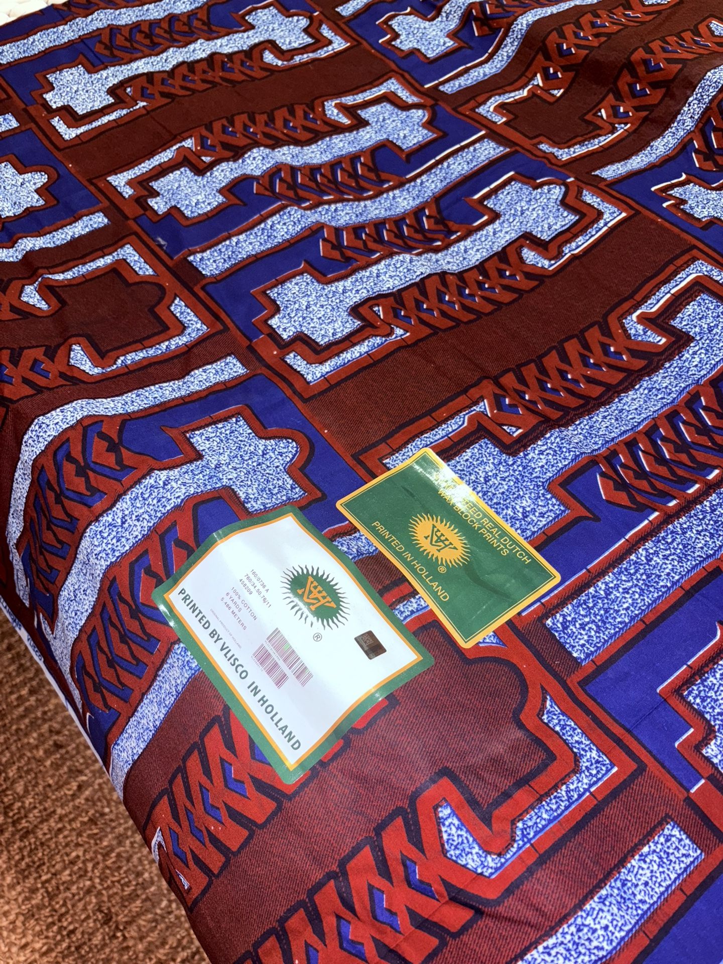NEW 6 Yards African Wax Block Fabric