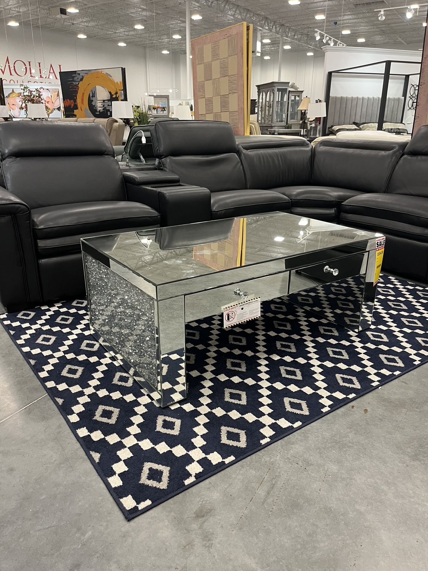 Glass Mirrored Coffee Table