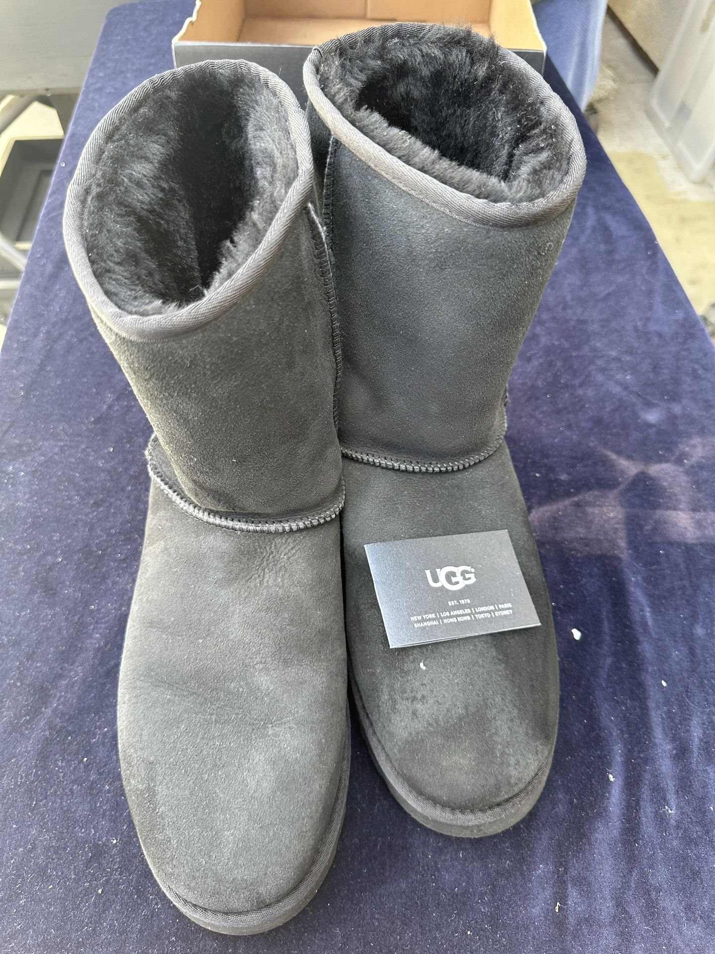 DELUXE CLASSIC TALL UGG BOOTS - BLACK Men Size 12