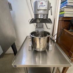 Bakery Industrial Mixer & Small Stainless Steel Table 